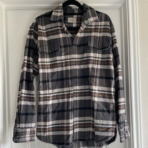 Jachs Men's Casual Plaid Shirt - Black, Brown, and Gray